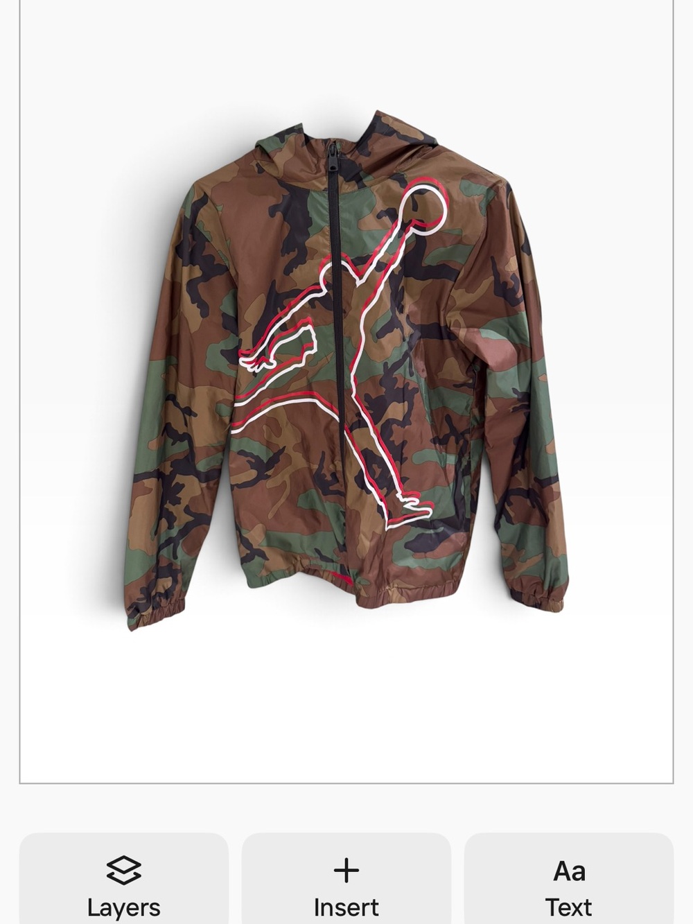 Jordan Jumpman Boys Camo Hooded Full Zip Windbreaker Jacket XL
